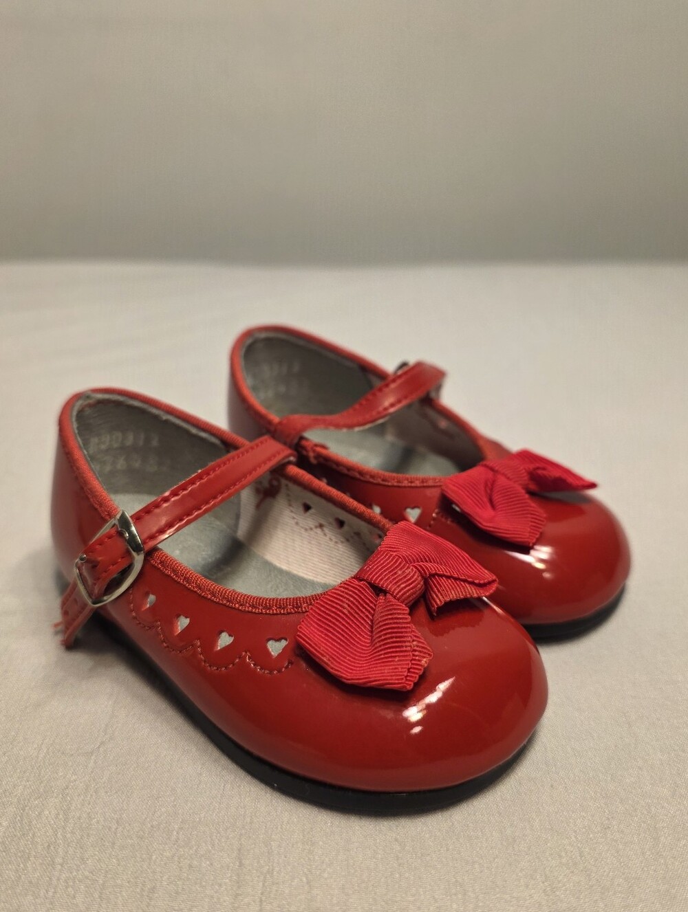 Red Patent Mary Janes with Bow Detailing Baby Shoes